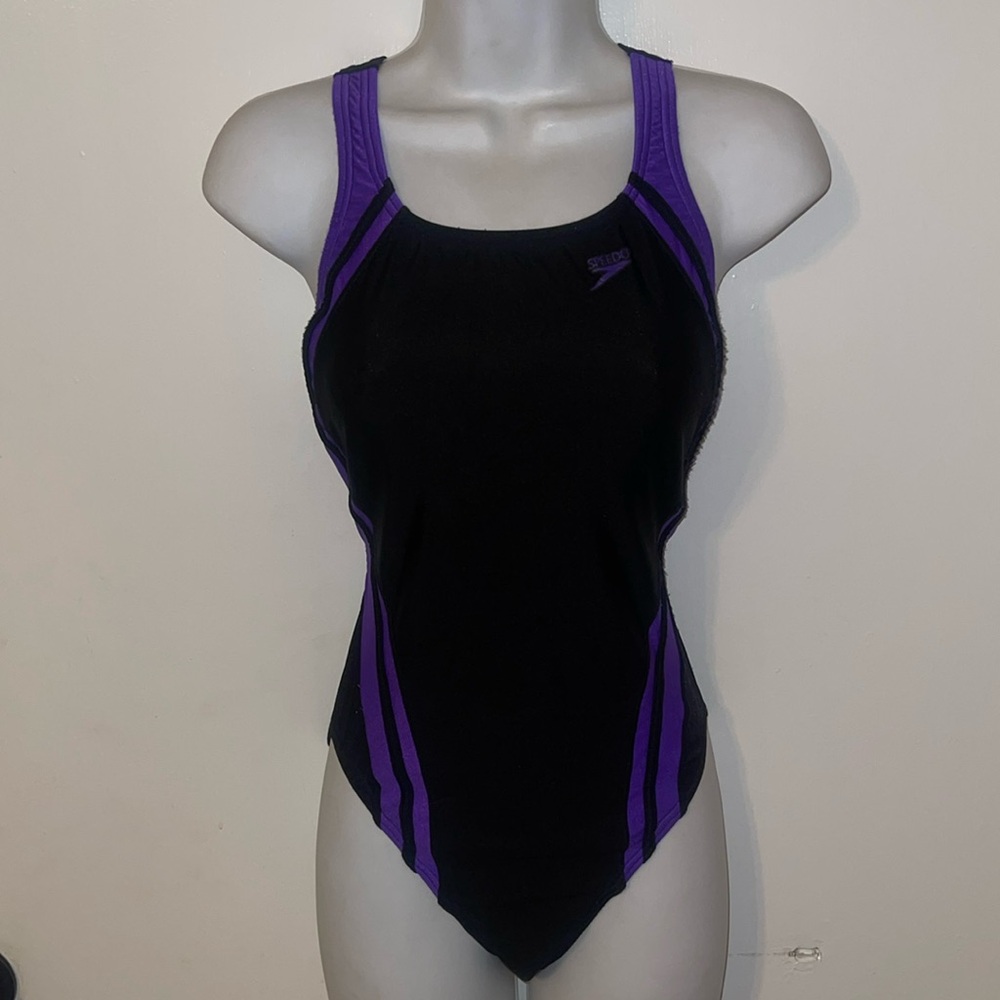 Speedo gymnastics suit black/purple one piece